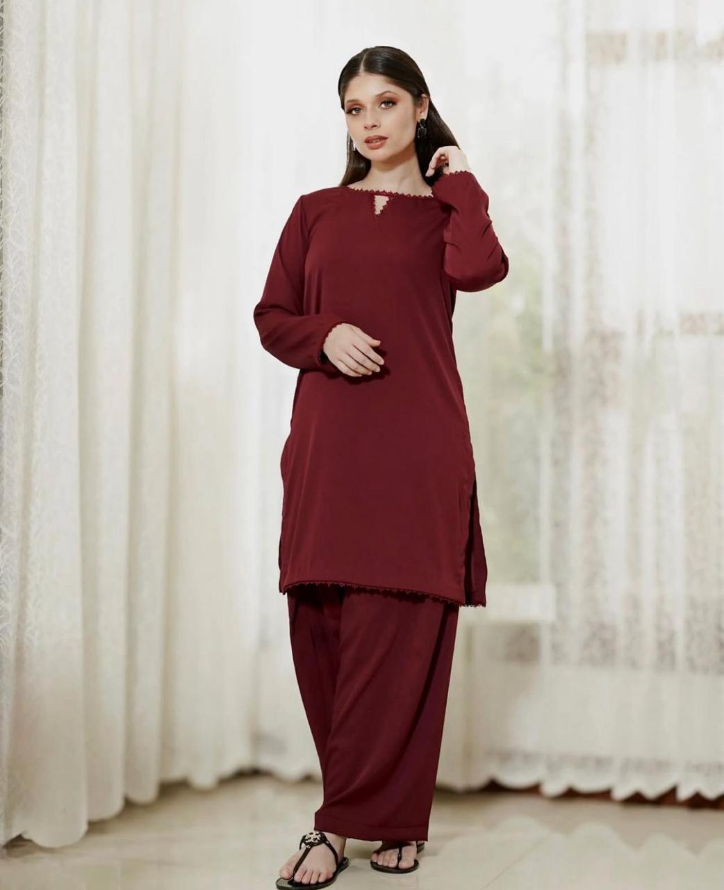 Maroon Co-ords set 2 PC.