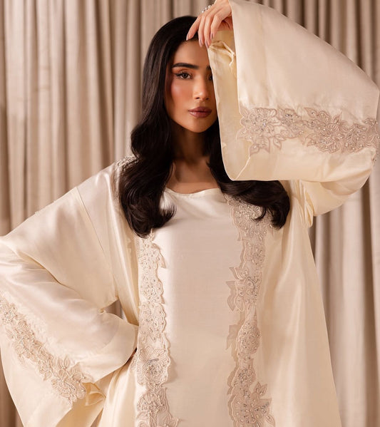 Ivory Embroidered Kaftan