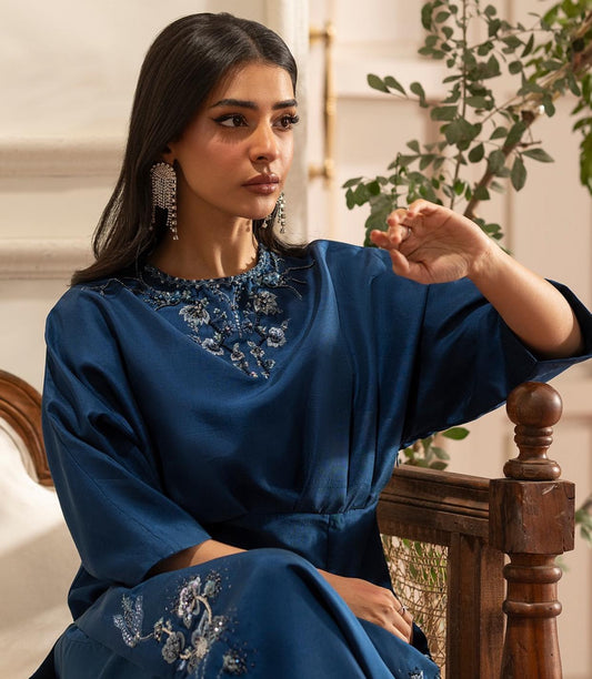Serene Grace – Blue Embroidered Co-Ord Set