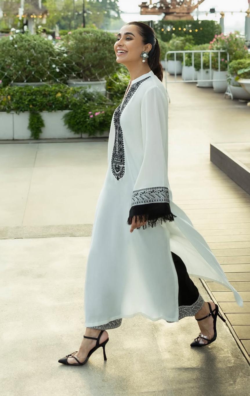 Ivory Elegance Embroidered Kaftan