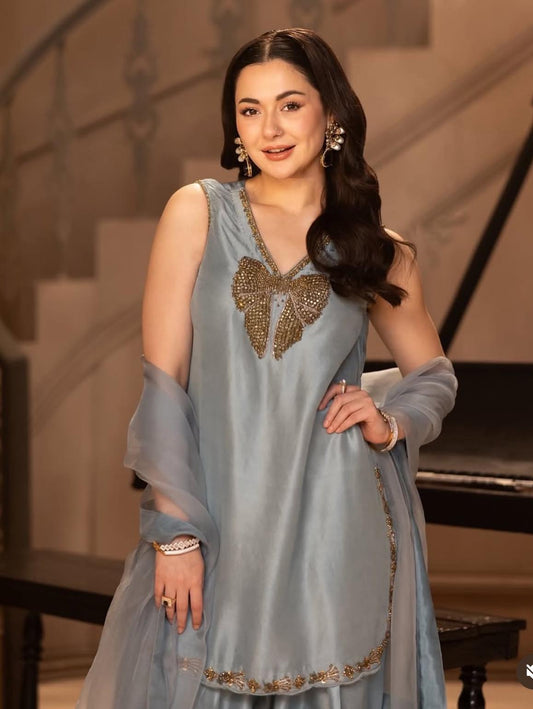 Ice Blue Formal Embellished Ensemble