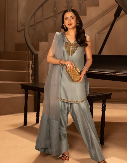 Ice Blue Formal Embellished Ensemble