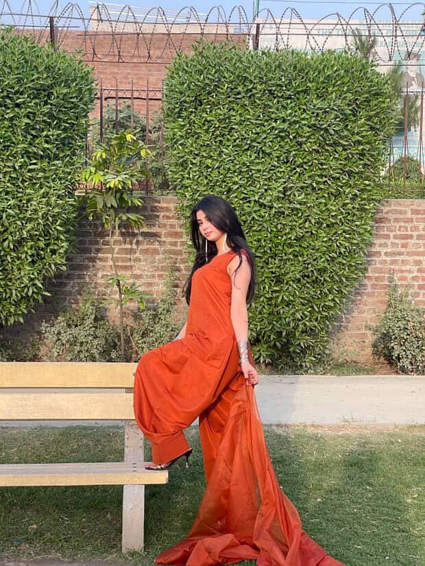 Rust Orange Grace – Contemporary Saree-Inspired Set